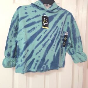 Art Class Girl's Green Tie Dye Cropped Hoodie Size L (10-12)